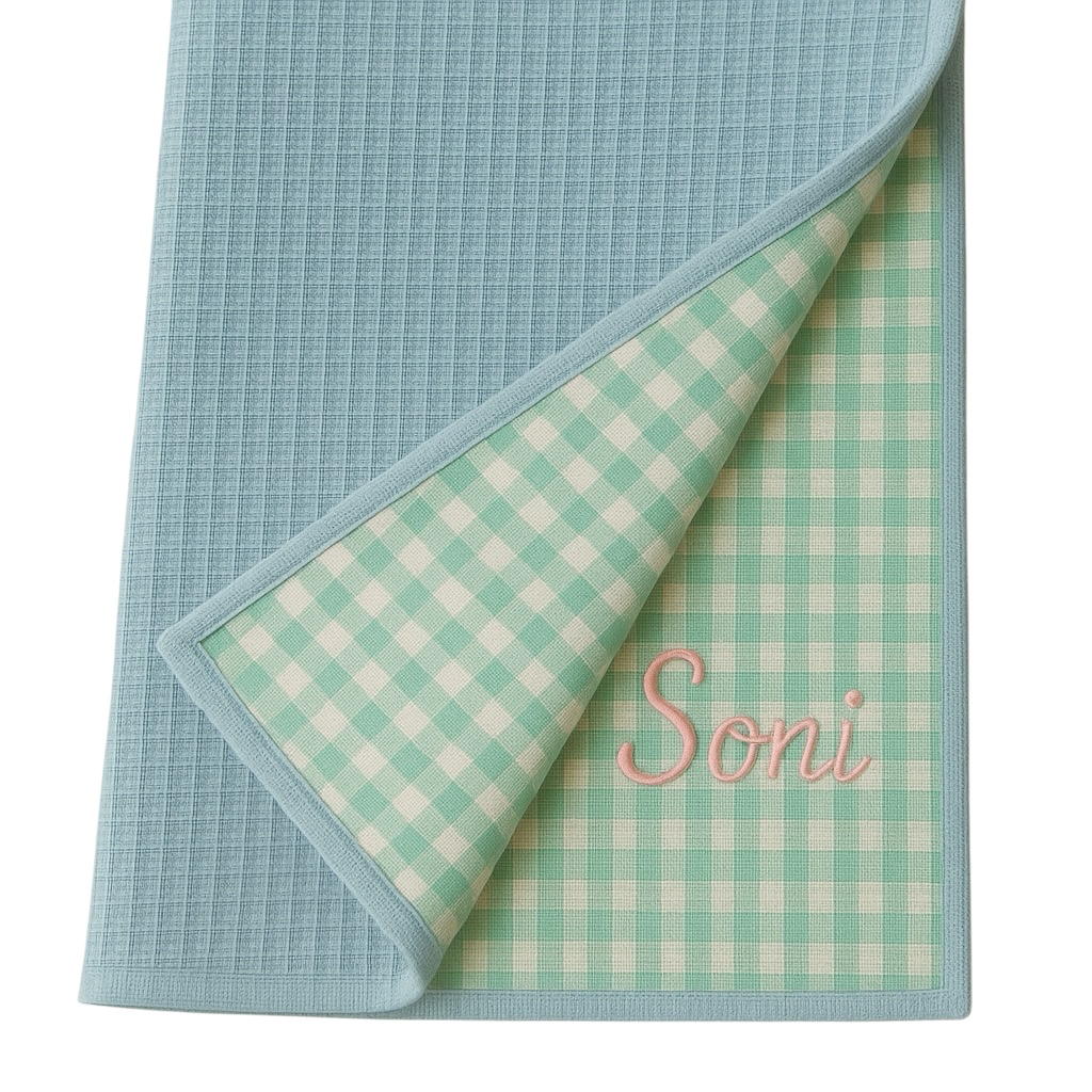 Toalla Gofre Verde Menta (SIN BORDADO, Sin bordado)