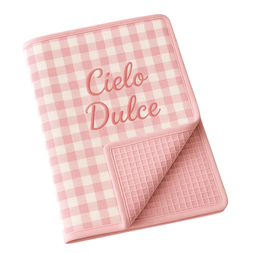 Toalla Gofre Rosa de fresa (SIN BORDADO, Sin bordado)