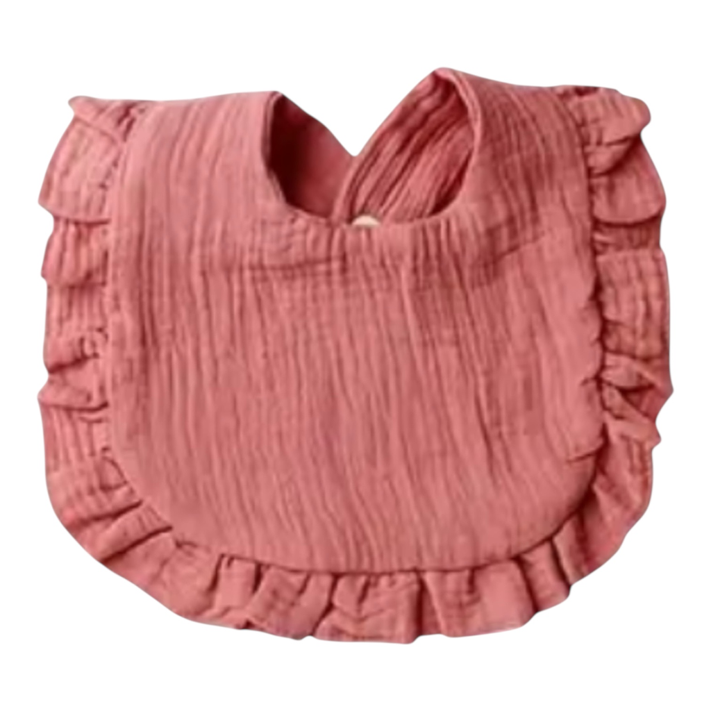 Babero con Volante (ROSA EMPOLVADO)