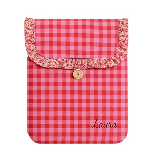 Funda de iPad/tablet (SIN BORDADO, CUADRO VICHY VERDE)